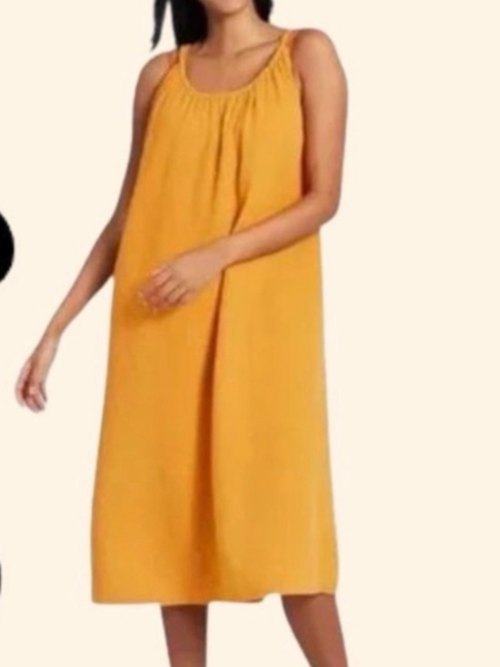 Kona Sol Mustard Yellow Gauze Dress size L/XL